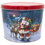 holiday tins santa with deer