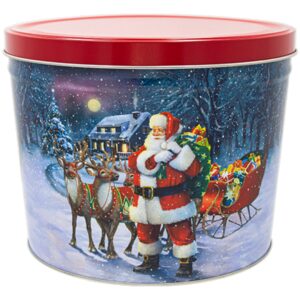 holiday tins santa with deer